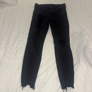 American Eagle Outfitters Black Distressed Skinny Jeans